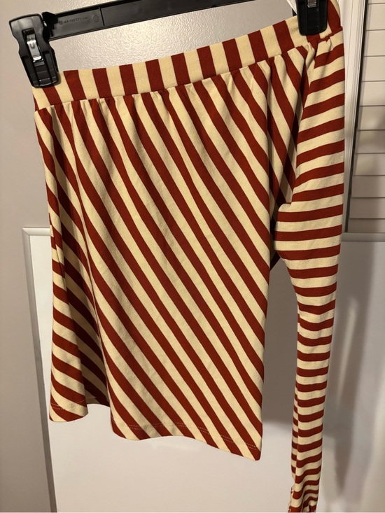 Wet Seal Tops - Wet Seal Red and Cream Striped Skater Skirt